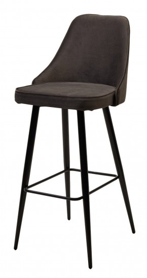 Барный стул NEPAL-BAR ГРАФИТ #14, велюр/ черный каркас (H=78cm) М-City в Югорске - yugorsk.mebel-74.com | фото