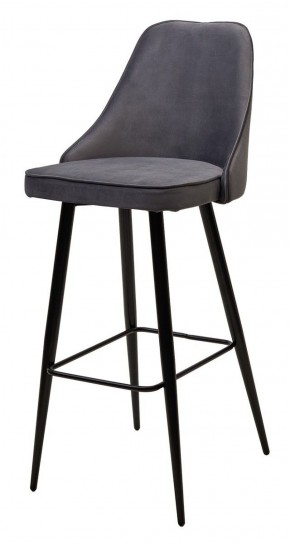Барный стул NEPAL-BAR СЕРЫЙ #27, велюр/ черный каркас (H=78cm) М-City в Югорске - yugorsk.mebel-74.com | фото