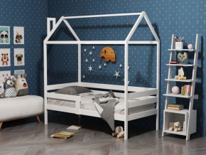 Детская кровать-домик из массива березы Соня-6 (800*1600) Белый/Лак в Югорске - yugorsk.mebel-74.com | фото