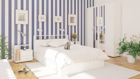 Камелия спальня № 7 Кровать 900 + Стол косметический + Зеркало + Комод, цвет белый, сп.м. 900х2000 мм., б/м, основание есть в Югорске - yugorsk.mebel-74.com | фото