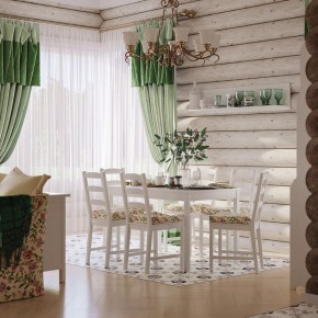 Комлект Вествик обеденный стол и четыре стула, массив сосны, цвет белый в Югорске - yugorsk.mebel-74.com | фото