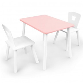 Комплект детской мебели стол и два стула Корона  (Розовый/Белый/Белый) в Югорске - yugorsk.mebel-74.com | фото