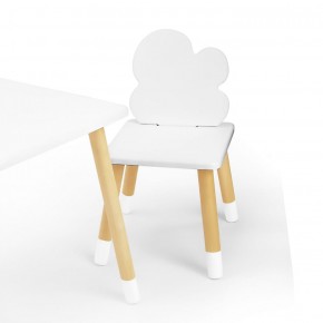 Комплект детской мебели стол и два стула Облачко (Белый/Белый/Береза) в Югорске - yugorsk.mebel-74.com | фото