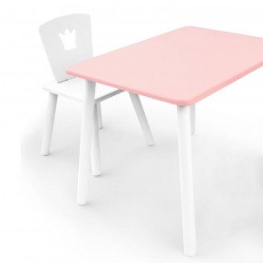 Комплект детской мебели стол и стул Корона (Розовый/Белый/Белый) в Югорске - yugorsk.mebel-74.com | фото