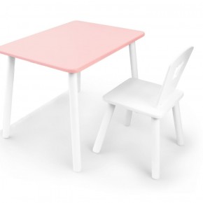 Комплект детской мебели стол и стул Корона (Розовый/Белый/Белый) в Югорске - yugorsk.mebel-74.com | фото
