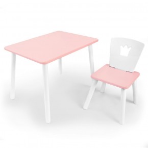 Комплект детской мебели стол и стул Корона (Розовый/Розовый/Белый) в Югорске - yugorsk.mebel-74.com | фото