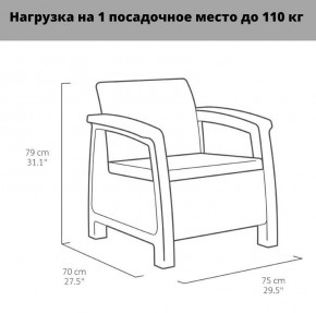 Комплект мебели Корфу Рест (Corfu Rest - without table) коричневый в Югорске - yugorsk.mebel-74.com | фото