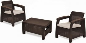 Комплект мебели Корфу Уикенд (Corfu Weekend) коричневый - серо-бежевый * в Югорске - yugorsk.mebel-74.com | фото