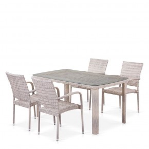 Комплект плетеной мебели T256C/Y376C-W85 Latte (4+1) + подушки на стульях в Югорске - yugorsk.mebel-74.com | фото