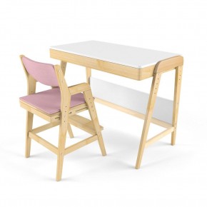 Комплект растущий стол и стул с чехлом 38 попугаев «Вуди» (Белый, Береза, Розовый) в Югорске - yugorsk.mebel-74.com | фото