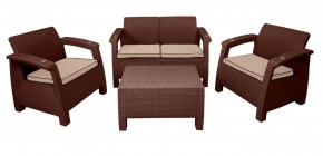 Комплект уличной мебели Yalta Premium Terrace Set (Ялта) шоколадый (+подушки под спину) в Югорске - yugorsk.mebel-74.com | фото