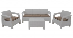 Комплект уличной мебели Yalta Premium Terrace Triple Set (Ялта) белый (+подушки под спину) в Югорске - yugorsk.mebel-74.com | фото
