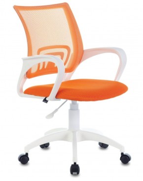 Кресло BRABIX "Fly MG-396W", пластик белый, сетка, оранжевое, 532401, MG-396W_532401 в Югорске - yugorsk.mebel-74.com | фото