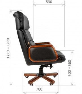 Кресло для руководителя CHAIRMAN 417 (Натуральная кожа) Черное в Югорске - yugorsk.mebel-74.com | фото