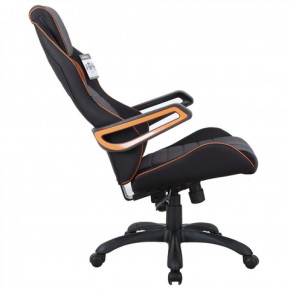 Кресло компьютерное BRABIX Techno Pro GM-003 (ткань черное/серое, вставки оранжевые) 531813 в Югорске - yugorsk.mebel-74.com | фото