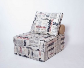 Кресло-кровать-пуф бескаркасное Прайм (Газета) в Югорске - yugorsk.mebel-74.com | фото