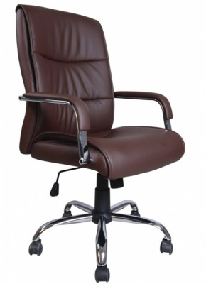 Кресло офисное BRABIX "Space EX-508" (экокожа, хром, коричневое) 531164 в Югорске - yugorsk.mebel-74.com | фото