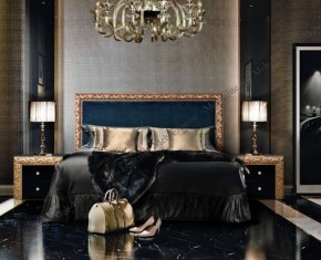 Кровать 2-х спальная (1,6 м) Тиффани Premium черная/золото с мягким элементом (Антрацит) с подъемным механизмомарт (ТФКР-3[3](П) в Югорске - yugorsk.mebel-74.com | фото