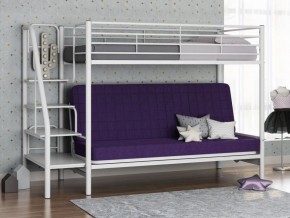 Кровать двухъярусная с диваном "Мадлен-3" (Белый/Фиолетовы) в Югорске - yugorsk.mebel-74.com | фото