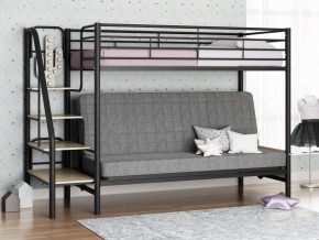 Кровать двухъярусная с диваном "Мадлен-3" (Черный/Серый) в Югорске - yugorsk.mebel-74.com | фото