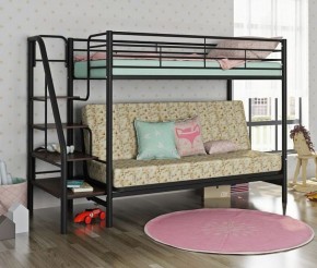 Кровать двухъярусная с диваном "Мадлен-3" (Черный/Серый) в Югорске - yugorsk.mebel-74.com | фото