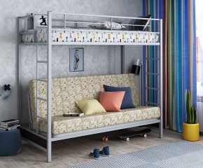 Кровать двухъярусная с диваном "Мадлен" (Серый/Фиолетовый) в Югорске - yugorsk.mebel-74.com | фото