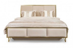 Кровать Lara 1600 с мягким изголовьем + основание (белый глянец) в Югорске - yugorsk.mebel-74.com | фото