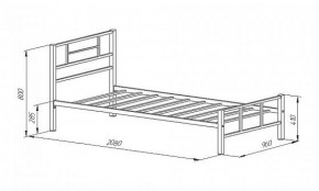 Кровать металлическая "Кадис 900х1900" Белый в Югорске - yugorsk.mebel-74.com | фото