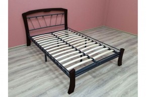 Кровать "Муза 4 Лайт" КМД9 Черная (1400*2000) (ножки-шоколад) с коваными изделиями в Югорске - yugorsk.mebel-74.com | фото