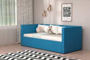 Кровать с ПМ (арт.030) (с/м 900*2000мм) (б/матр), ткань синяя в Югорске - yugorsk.mebel-74.com | фото
