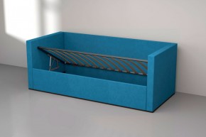 Кровать с ПМ (арт.030) (с/м 900*2000мм) (б/матр), ткань синяя в Югорске - yugorsk.mebel-74.com | фото