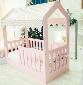Кровать-домик без ящика 800*1600 (Розовый) в Югорске - yugorsk.mebel-74.com | фото