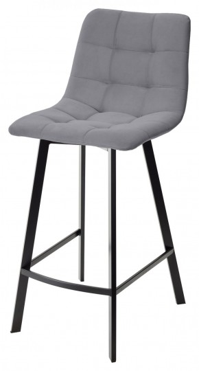 Полубарный стул CHILLI-QB SQUARE серый #27, велюр / черный каркас (H=66cm) М-City в Югорске - yugorsk.mebel-74.com | фото