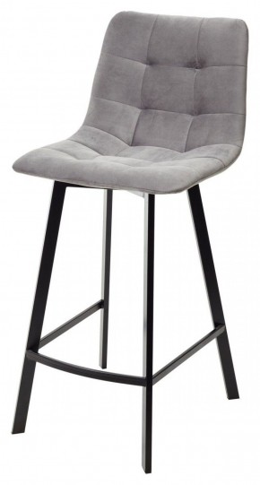 Полубарный стул CHILLI-QB SQUARE светло-серый #26, велюр / черный каркас (H=66cm) М-City в Югорске - yugorsk.mebel-74.com | фото