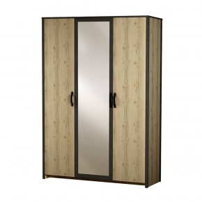 Шкаф 3-дверный с зеркалом №885 Гранж в Югорске - yugorsk.mebel-74.com | фото