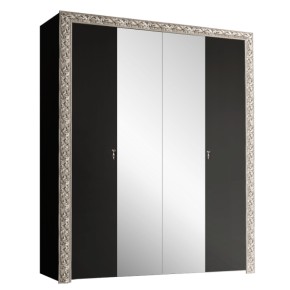 Шкаф 4-х дв. (с зеркалами)  Premium черная/серебро (ТФШ1/4(П) в Югорске - yugorsk.mebel-74.com | фото