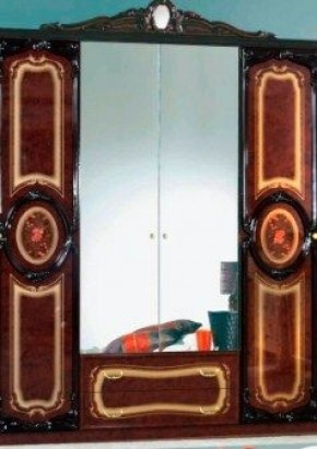 Шкаф 4-х дверный с зеркалами (01.144) Роза (могано) в Югорске - yugorsk.mebel-74.com | фото