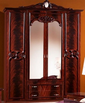 Шкаф 4-х дверный с зеркалами (03.144) Ольга (могано) в Югорске - yugorsk.mebel-74.com | фото