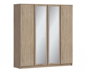 Шкаф 4х дверный с зеркалами Веста СБ-3082 (Дуб Сонома) в Югорске - yugorsk.mebel-74.com | фото