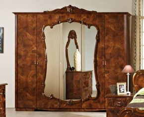 Шкаф 5-и дверный с зеркалами (20.145) Тициана (орех) в Югорске - yugorsk.mebel-74.com | фото