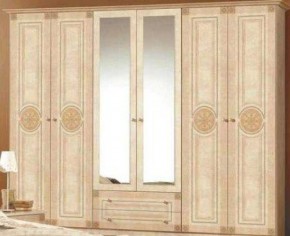 Шкаф 6-и дверный с зеркалами (02.146) Рома (беж) в Югорске - yugorsk.mebel-74.com | фото