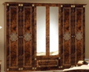 Шкаф 6-и дверный с зеркалами (02.146) Рома (орех) в Югорске - yugorsk.mebel-74.com | фото