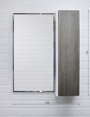 Шкаф-зеркало Uno 60 Дуб серый левый/правый Домино (DU1503HZ) в Югорске - yugorsk.mebel-74.com | фото