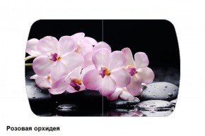 Стол Бостон 900*600 (опоры Брифинг) Стекло/фотопечать Розовая Орхидея в Югорске - yugorsk.mebel-74.com | фото