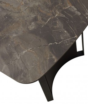 Стол RASMUS 160 KL-80 Серый мрамор, итальянская керамика / черный каркас, ®DISAUR в Югорске - yugorsk.mebel-74.com | фото